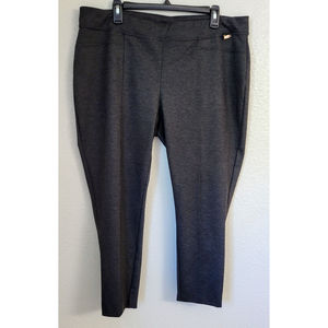 Calvin Klein Dress Pants Pull On Crease-Front Straight Leg Gray  Size 1X